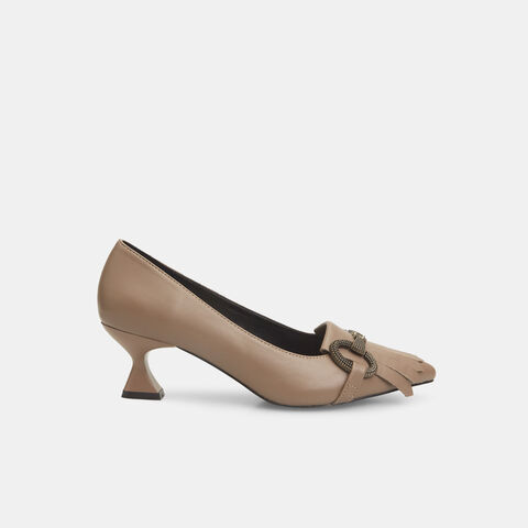 Zapatos con tacón de mujer con tacón midi y estribo , Taupe Zapatos con tacón de mujer con tacón midi y estribo , Taupe